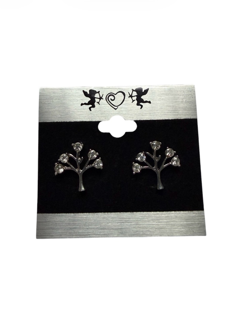 Fashion Jewelry Silver Tree Stud Earrings